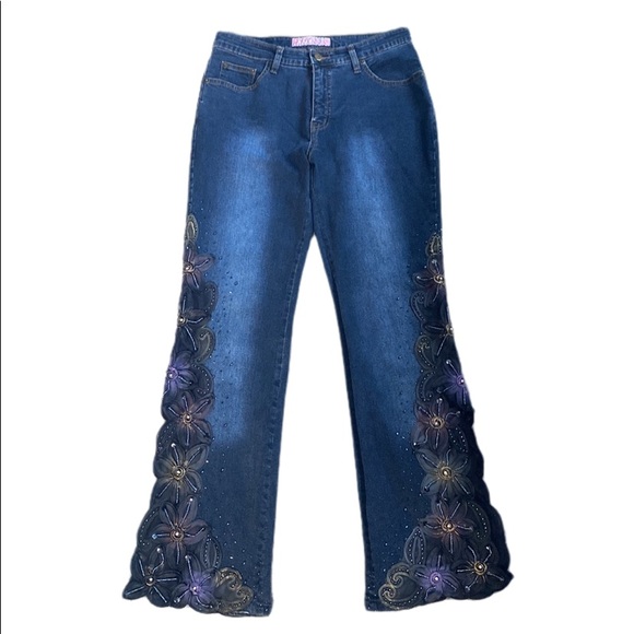 NWOT Sassy Thai Jeans Embellished Flare Jean - Picture 1 of 7